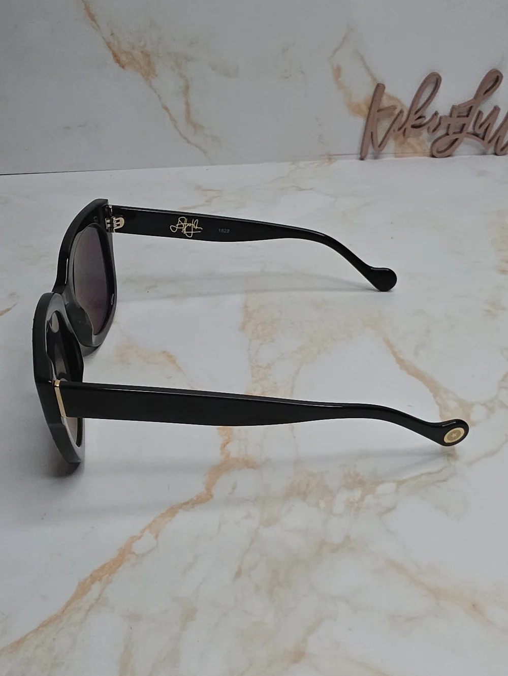 Elton John Legend Black Studded Oversized  Sunglasses